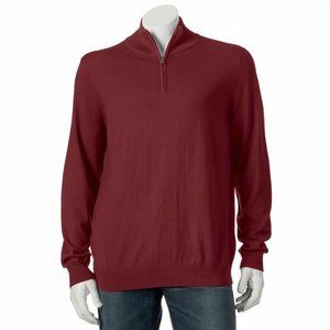 Men's Croft & Barrow Classic-Fit Fine Gauge Quarter-Zip Mockneck Sweater